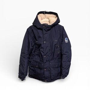 Lands' End Down Kid’s Expedition Dark Blue Hooded Parka - Size Large (used once)
